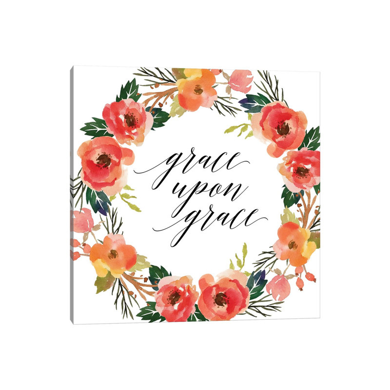 Grace Upon Grace, John 1:16 - Painting on Canvas, 45.72cm H x 45.72cm W x 1.91cm D, Wrapped Canvas