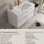 Meuble-lavabo avec rangement suspendu mural, comptoir en résine de pierre blanche brillante, tiroirs à fermeture en douceur, préassemblé pour une rénovation de rangement rapide et pratique en blanc.-133535497-133535499