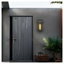 Lanterne murale d'extérieur texturée en aluminium noir, homologuée ETL (ensemble de 2)
