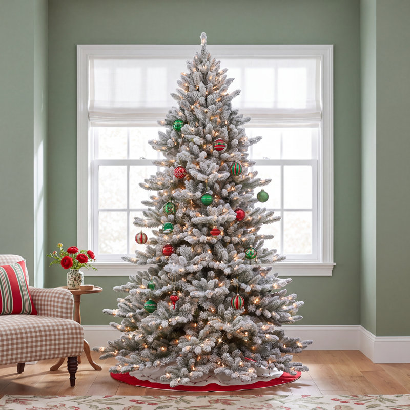 Frosted Pre-Lit Fir Christmas Tree, 6.5' H