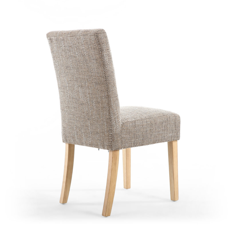 Richland 49cm H Tufted Polyester Blend Upholstered Side Chair, Natural, Oatmeal Tweed Effect