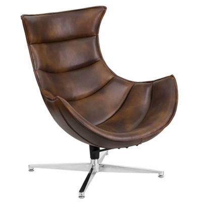 Kain Leather Swivel Accent Chair