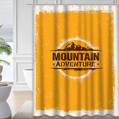 Mountain Adventure Grunge Trail Camp Park Shower Curtain with 12 Hooks
