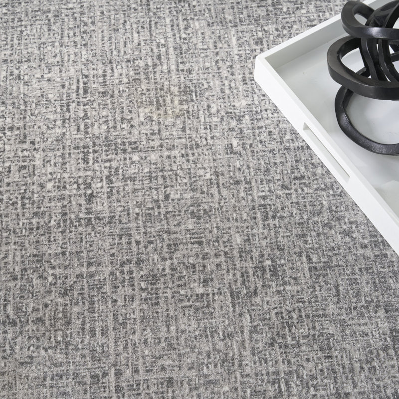 DKNY Grand Street Light Grey Modern Indoor Rug, Rectangle 7'10" x 9'10"