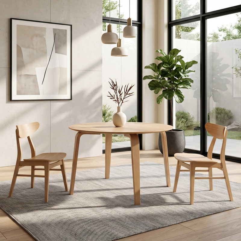 Uptown-Natural oak 48" Round Table, Natural