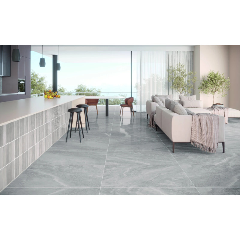 Lauderdale Lake Grain 3x10 Glossy, Grey