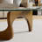 Triangle Glass Coffee Table With Solid Wood Base Abstract Glass Table for Living Room