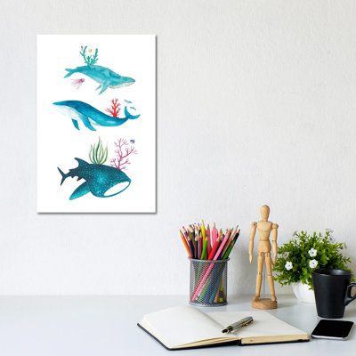 Ocean Creatures - Wrapped Canvas Painting