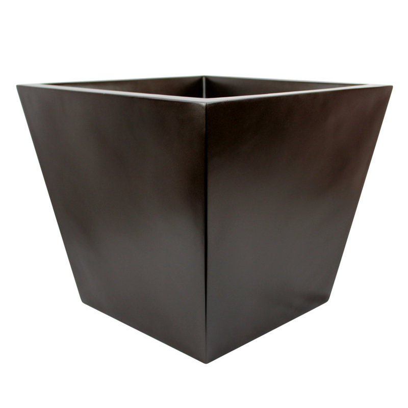 Boîte à fleurs carrée Saratoga, Brun, H 13,25 po x l 15 po x P 15 po