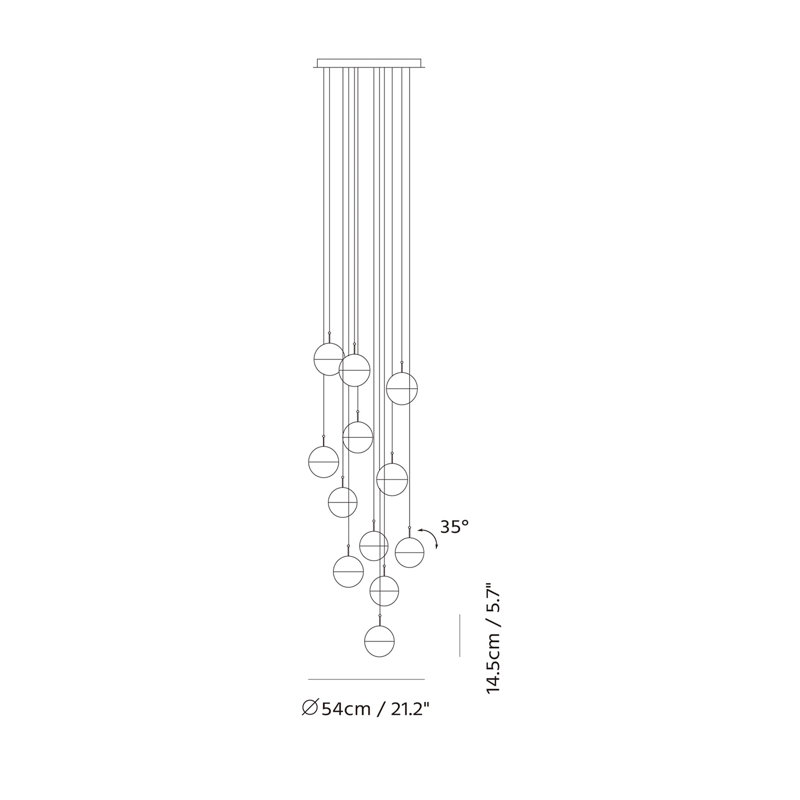 Dora 12 - Light Pendant, Black