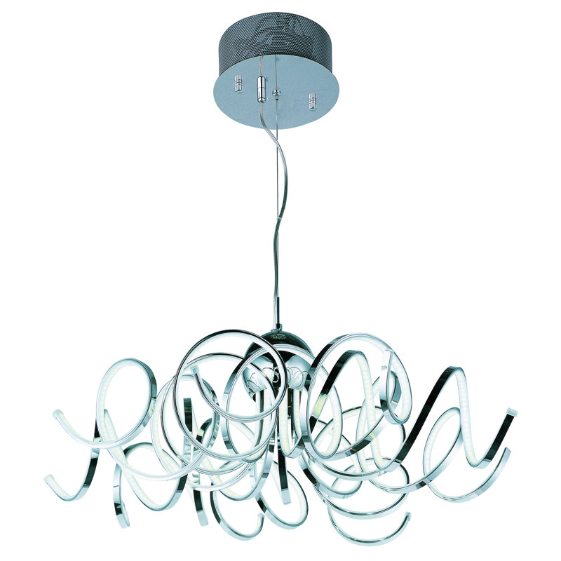 Luminaire suspendu géométrique à del unique/statement Brousseau, l 13 po x P 34 po