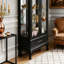 Armoire avec portes en verre et tablettes réglables 2 portes