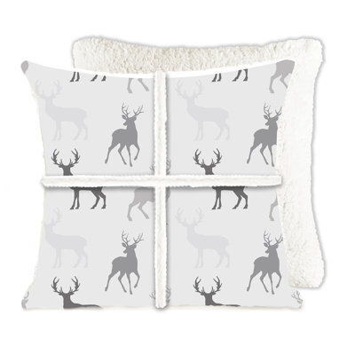 Coussin en flanelle de luxe de qualité supérieure super doux et confortable avec sherpa 17 pouces x 17 pouces