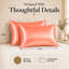 Satin Silk Pillow Cases Pack of 2 Super Soft Smooth Pillow Covers Breathable Hypoallergenic Envelope Closure-1637978143