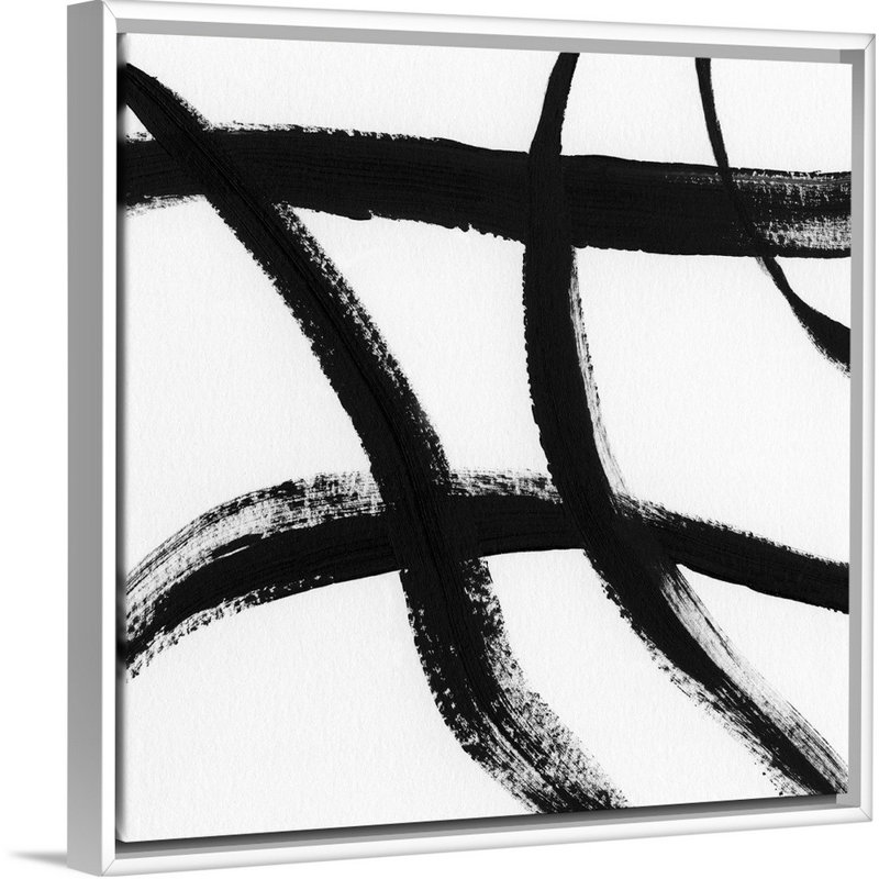 Gestural Marks II - reproduction d'art sur toile, H 31,7 po x l 31,7 po x P 1,75 po, Cadre flottant blanc