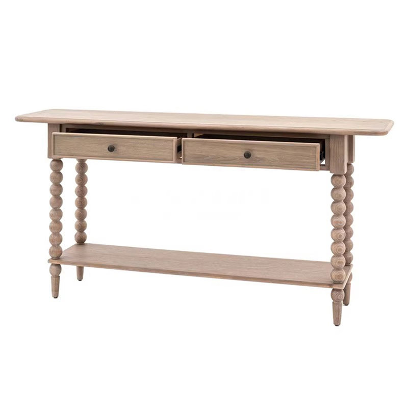 Console américaine en bois massif rétro, H 31,5 po x l 64,9 po x P 15,7 po