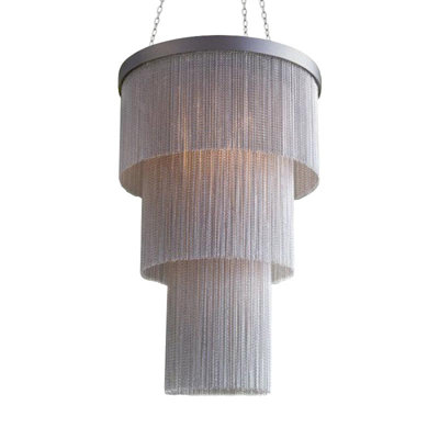 Lustre rond en fer clair