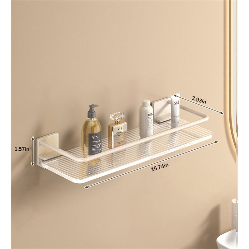 Tablette murale crème blanche, H 3,93 po x l 15,74 po x P 1,57 po