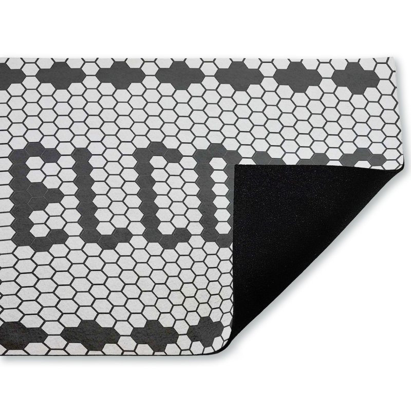 Tapis de porte extérieur à motif de faux carreaux Welcome, par Angela Nickeas, 18 po x 30 po