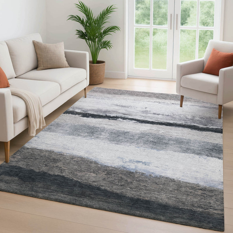 Premium Machine Washable Mayfield Striped Rug, 10' x 14', Taupe