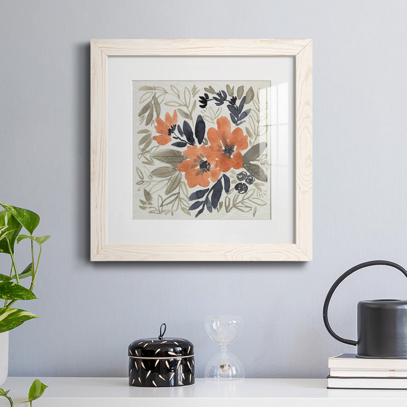 «Sienna & Paynes Flowers I-Premium», reproduction encadrée - prête à être accrochée, H 35,5 po x l 35,5 po x P 1,5 po