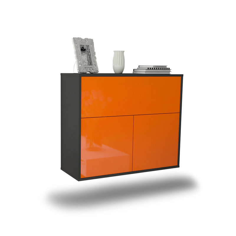 Schutte 92cm Sideboard, Anthracite/Orange