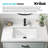 KRAUS Elavo. Rectangular Porcelain Ceramic Undermount Bathroom Sink In White With Overflow Drain, KCU-244