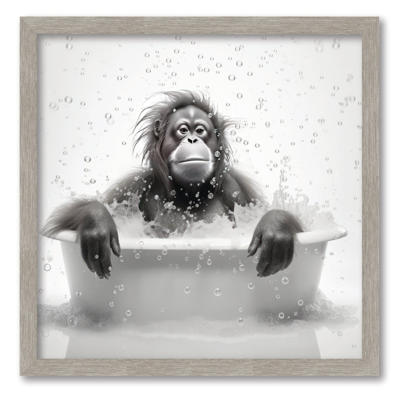 Animal Bathing Delight 16x16 Framed Board