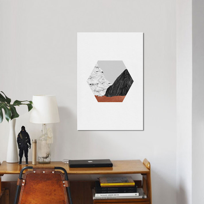 «Geometric I», impression sur toile, H 40 po x l 26 po x P 1,5 po, Toile tendue, Pas de tapis