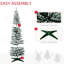 6' Pencil Snow Flocked Artificial Christmas Tree With 600 Pine Realistic Branches, Pine Cones, Red Berries-722708764