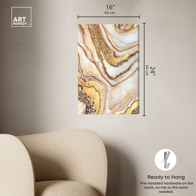 Golden Lines, Wrapped Canvas, 24" H x 16" W