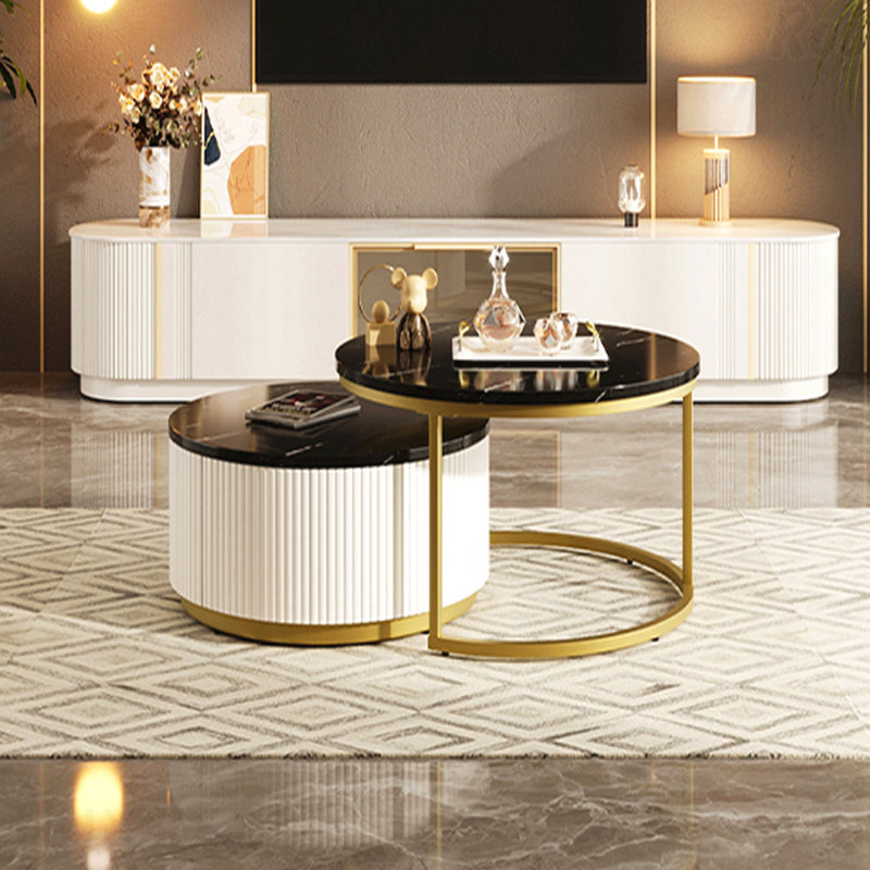 Table basse gigogne moderne avec tiroir 27,6 po Modern