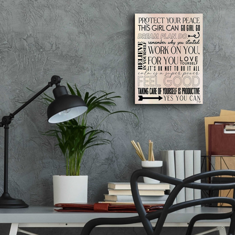 «A Feel Good Reminder» par Yass Naffas Designs, art mural en verre acrylique, H 16 po x l 12 po x P 0,13 po