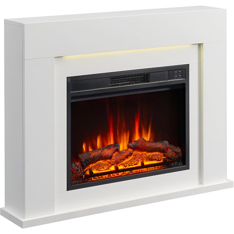 FLAMEKO Acacia Freestanding Electric Fireplace Suite, 2kW Heater, Remote