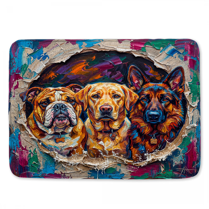 Tapis de bain Bulldog Labrador, 34in W x 21in L