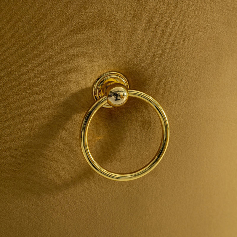 Ensemble de 2 chaises de salle à manger rembourrées, 2, Doré, Jaune