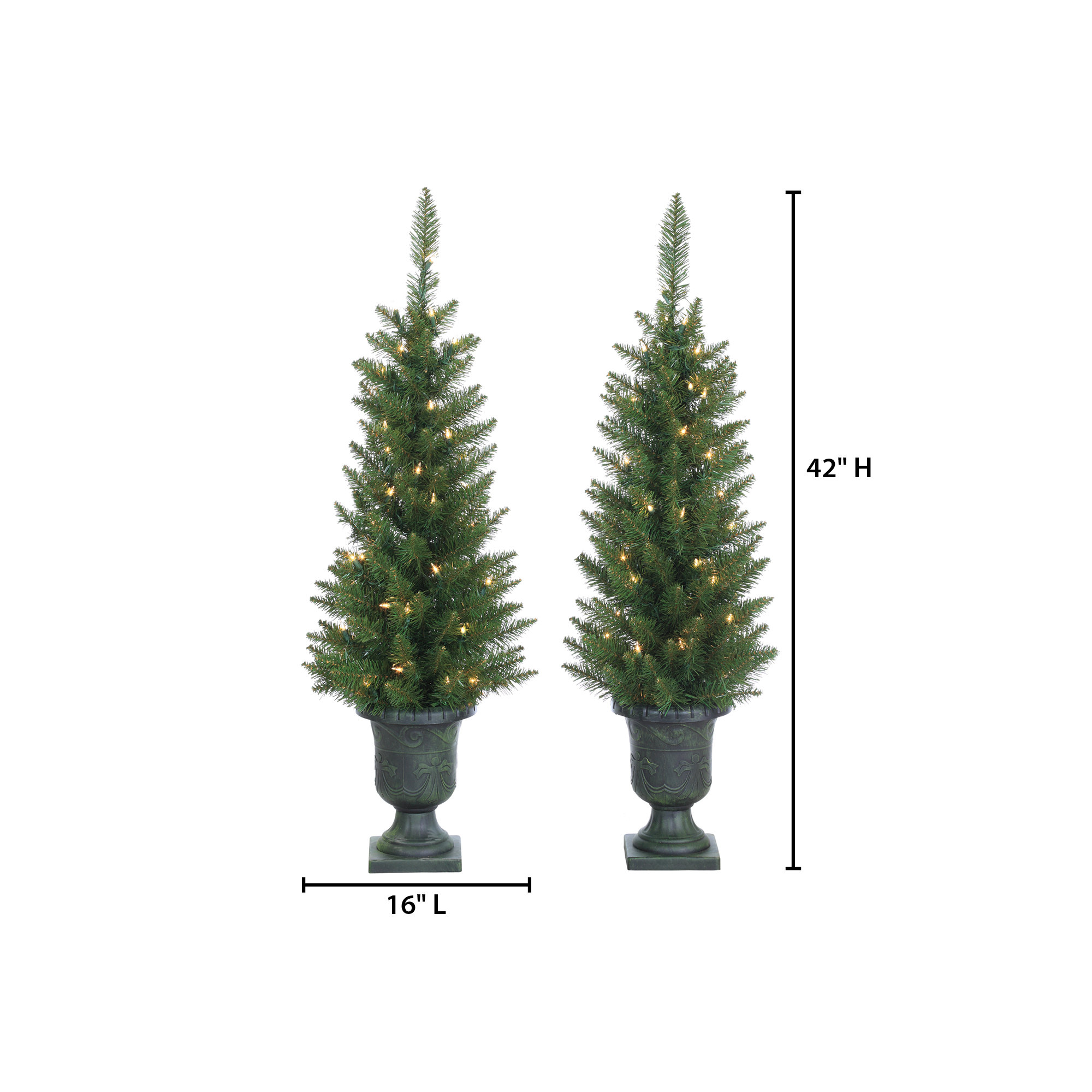 Hadijatou Lighted Artificial Pine Christmas Tree, 3.5'