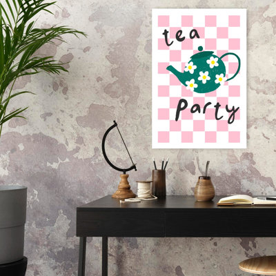 Tea Party Contemporary Flower Wall Art Print