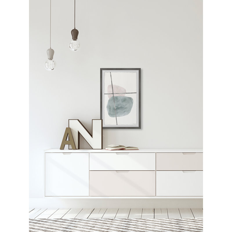 Grey And Pink Target by Marmont Hill - Single Picture Frame Painting, 91 cm H x 61 cm W