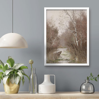 Hiver, automne, arbre, forêt pastel, impression d'art mural, paysage naturel, décoration murale encadrée sur papier