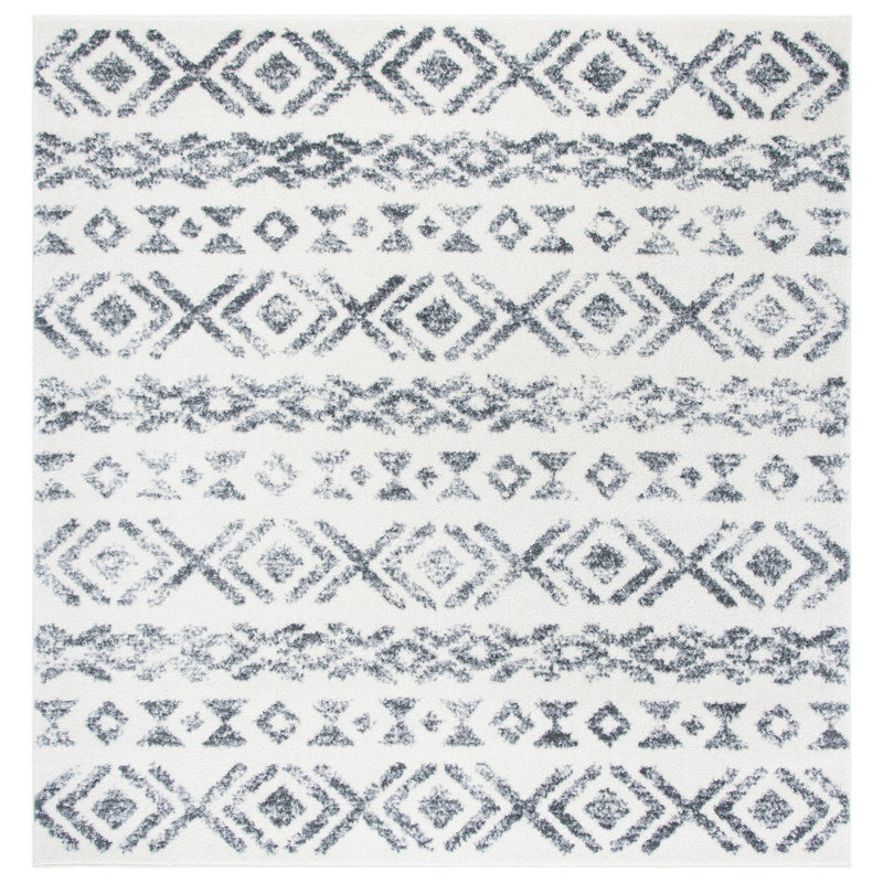 Tapis ivoire / gris Southwestern, Carré 6 pi 7 po