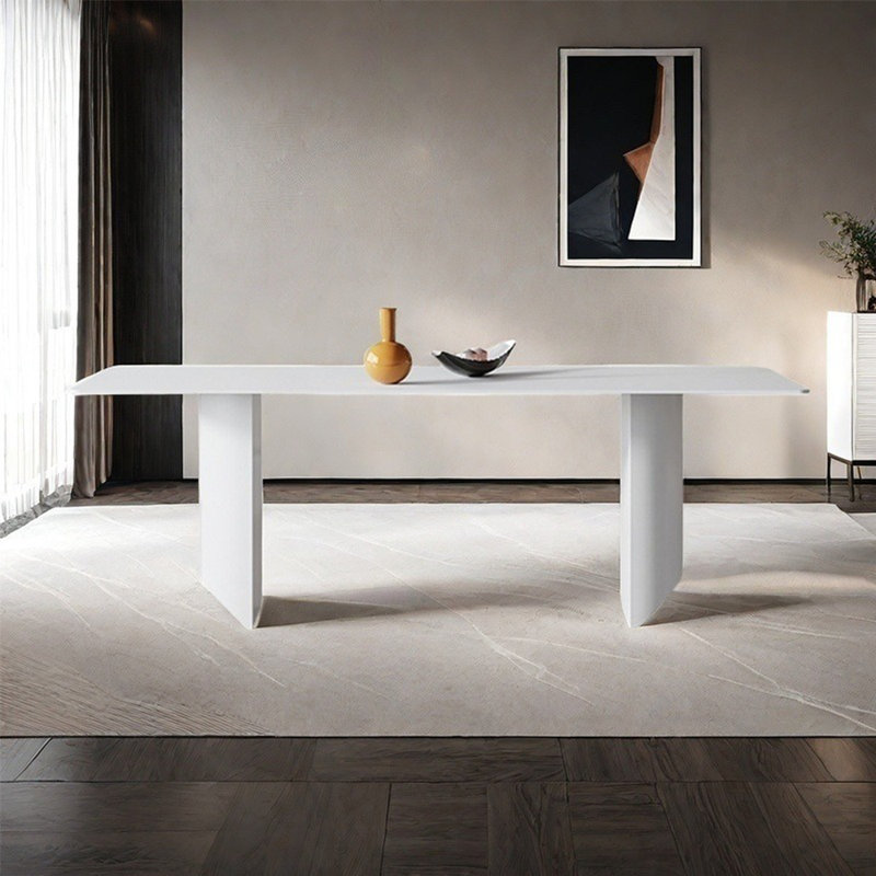 Table de salle à manger rectangulaire européenne moderne, H 29,5 po x L 78,7 po x l 31,5 po