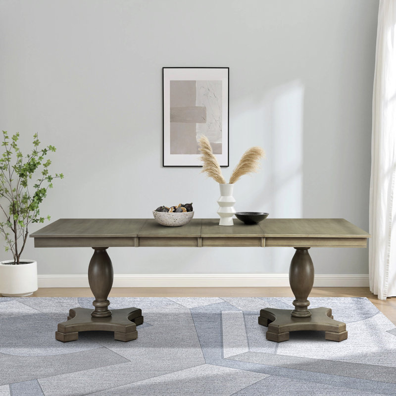 Huennefeld Extendable Rectangular with Solid Wood Base Dining Table