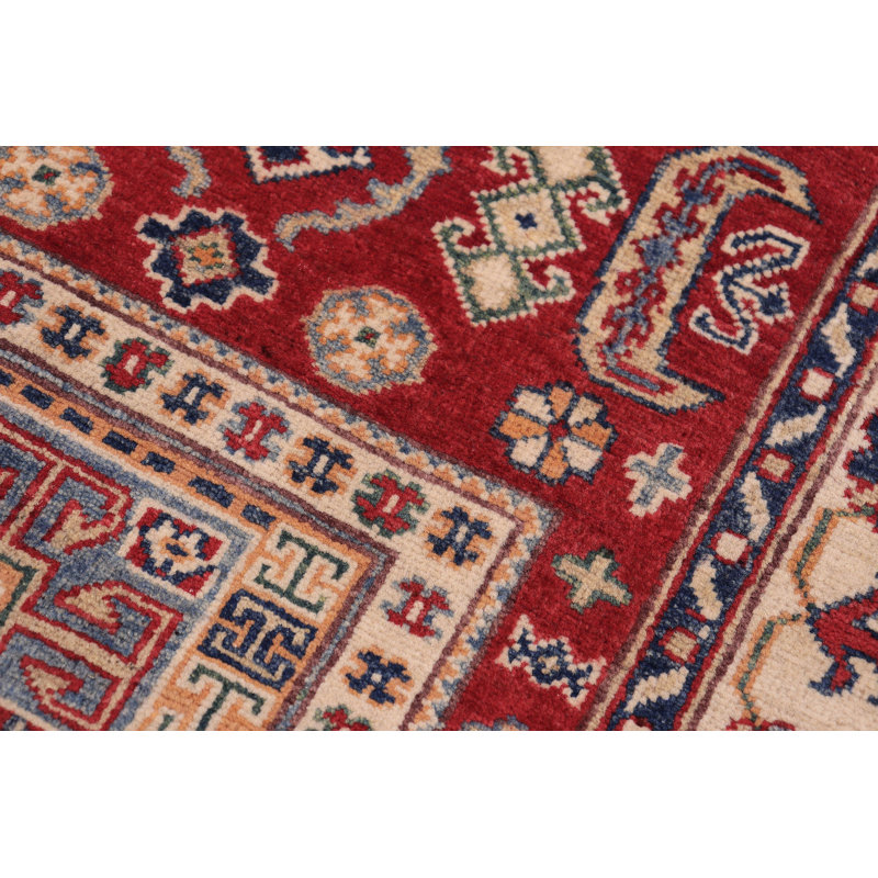 Tapis rouge / beige en laine Southwestern Lulsgate - 3 pi 1 po x 5 pi 0 po