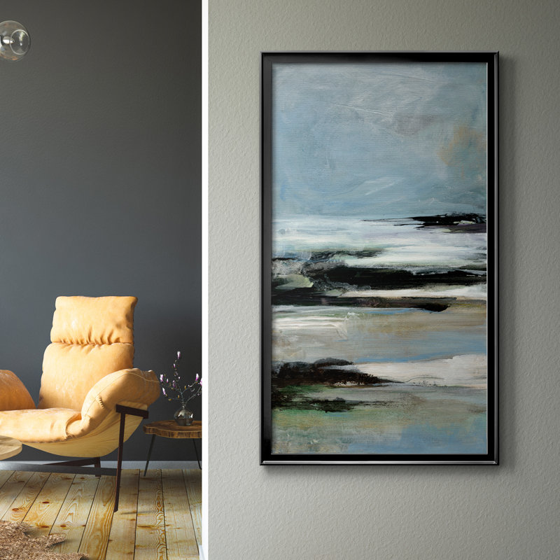 «Knowing You III», peinture sur toile encadrée, H 22,5 po x l 42,5 po x P 1,5 po, Toile avec cadre noir