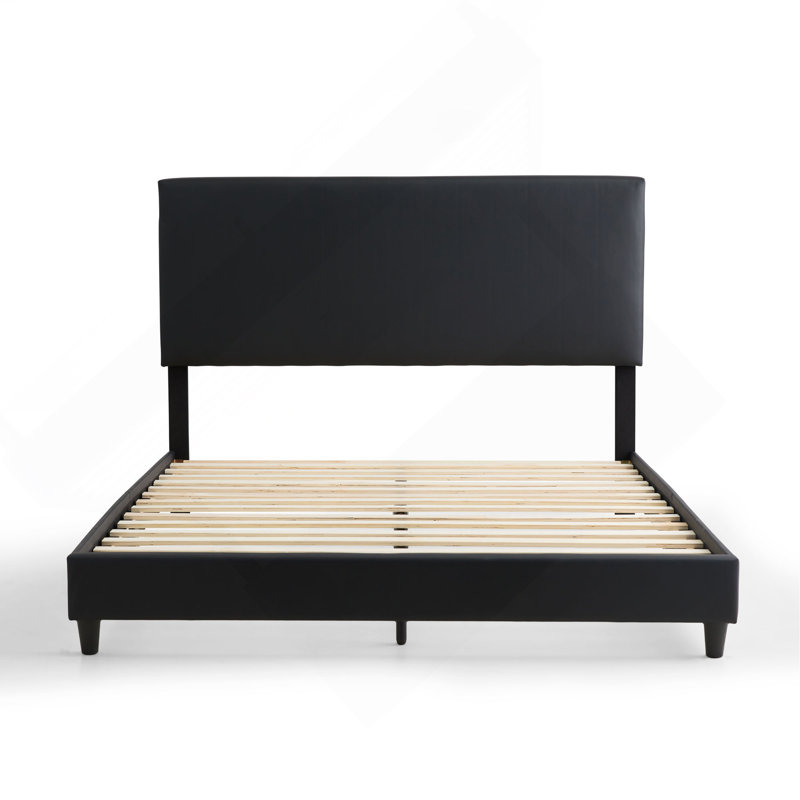 Lit plateforme tapissier Edenbrook, très grand, noir