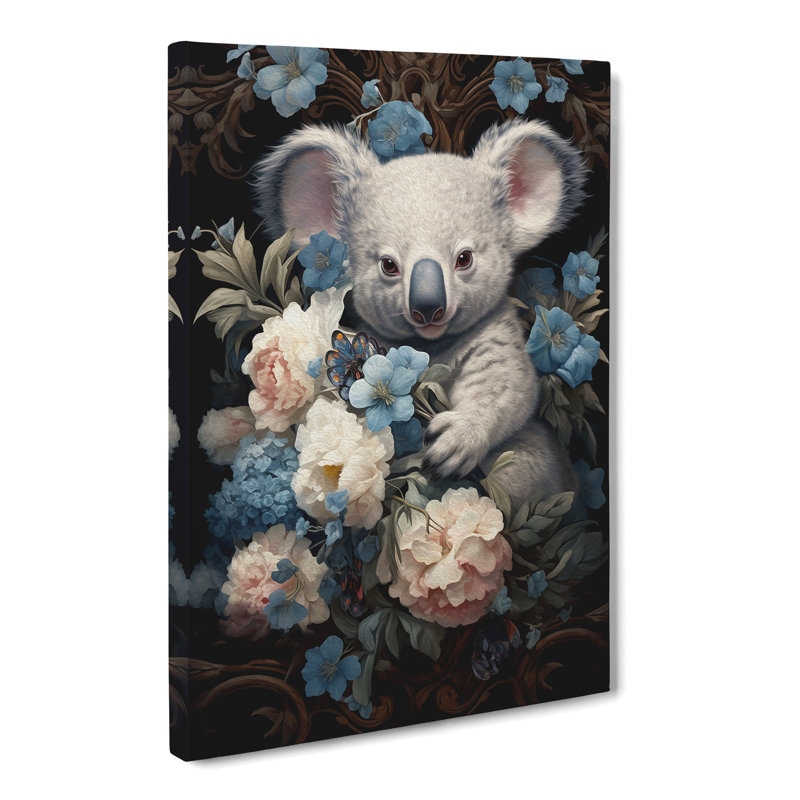 Koala Bear Baroque Art - Wrapped Canvas, 60cm H x 40cm W x 3cm D