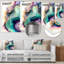 Décoration murale verte et mauve abstraite en métal-1866345596