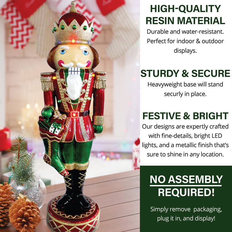 22-Inch Musical African American Nutcracker with LED Lights