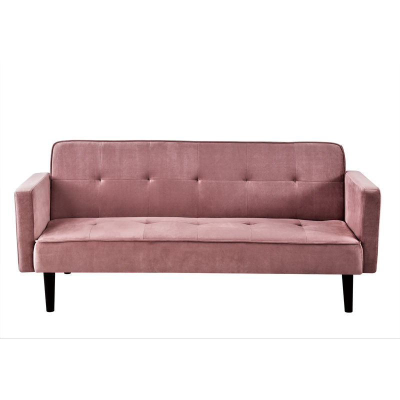 tufted design 72'' wide convertible sofa, Rose